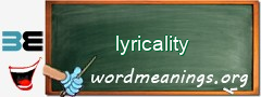 WordMeaning blackboard for lyricality
